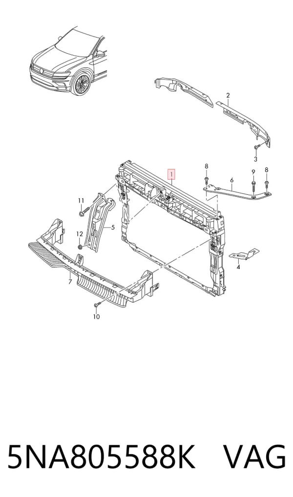 Soporte de radiador 5NA805588K VAG