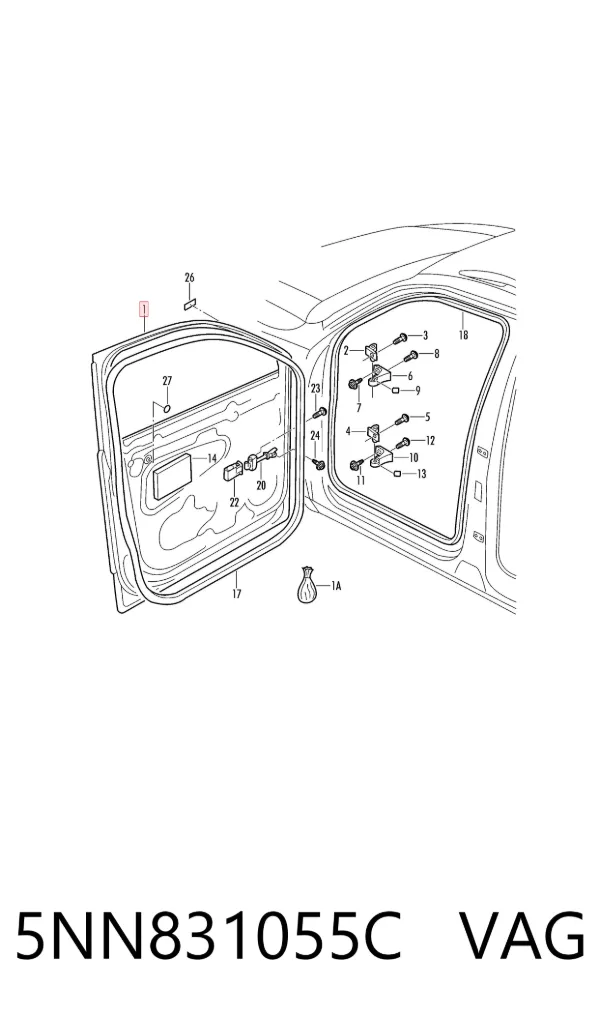 Puerta delantera izquierda 5NN831055C VAG