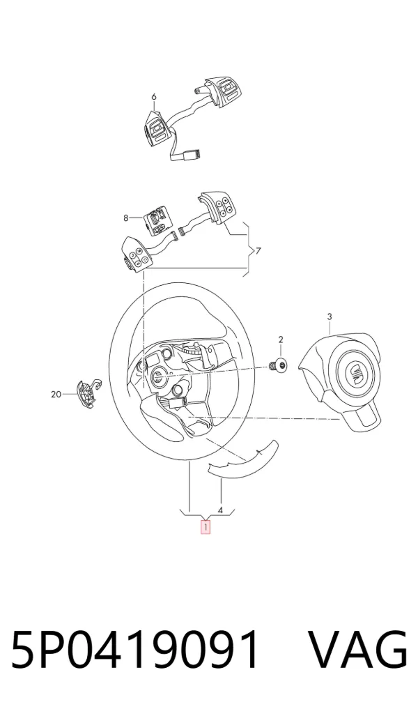 Volante 5P0419091 VAG