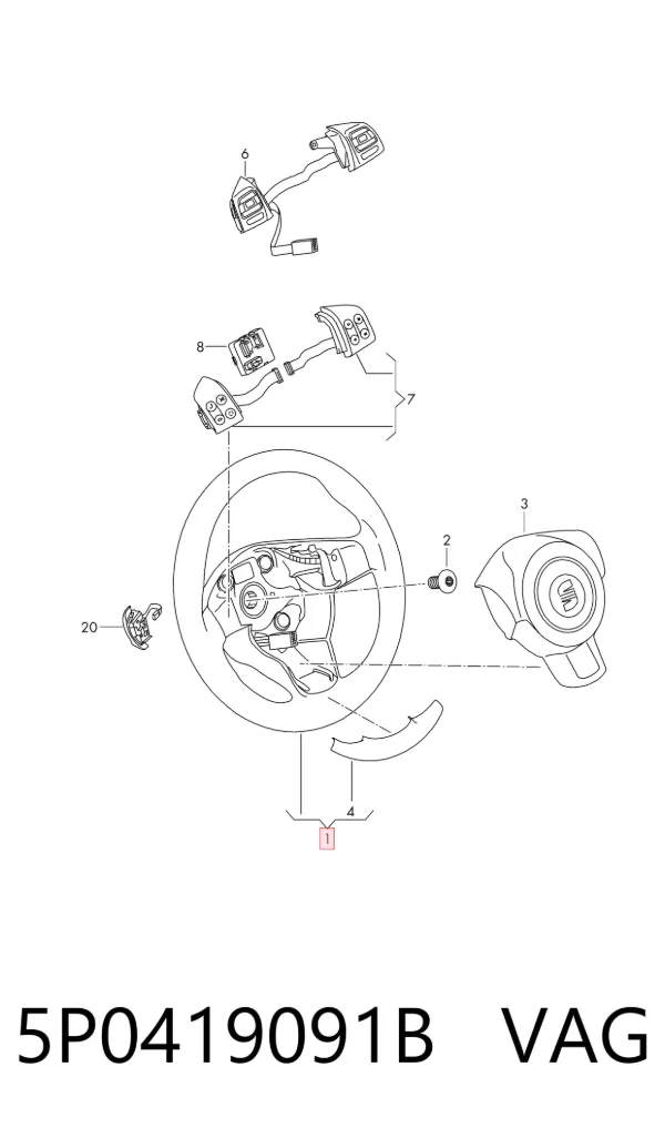 Volante 5P0419091B VAG
