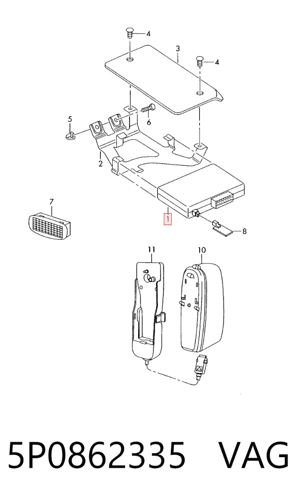Unidad de control Bluetooth 5P0862335 VAG