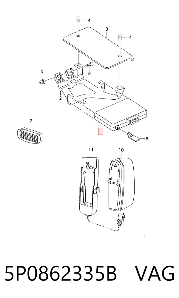Unidad de control Bluetooth 5P0862335B VAG