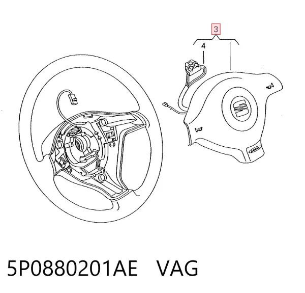 Airbag de volante 5P0880201AE VAG