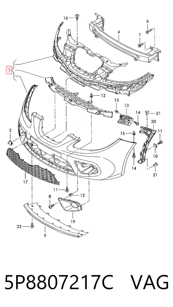 Paragolpes 5P8807217C VAG