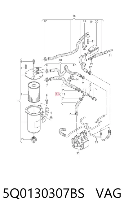 Sensor de temperatura de combustible VAG 5Q0130307BS
