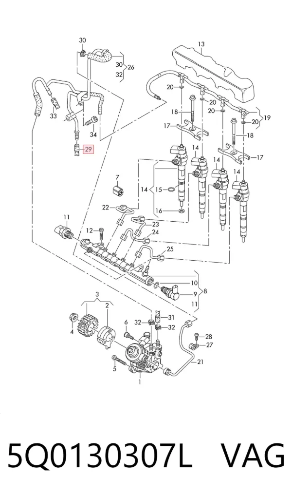 Sensor de temperatura de combustible 5Q0130307L VAG
