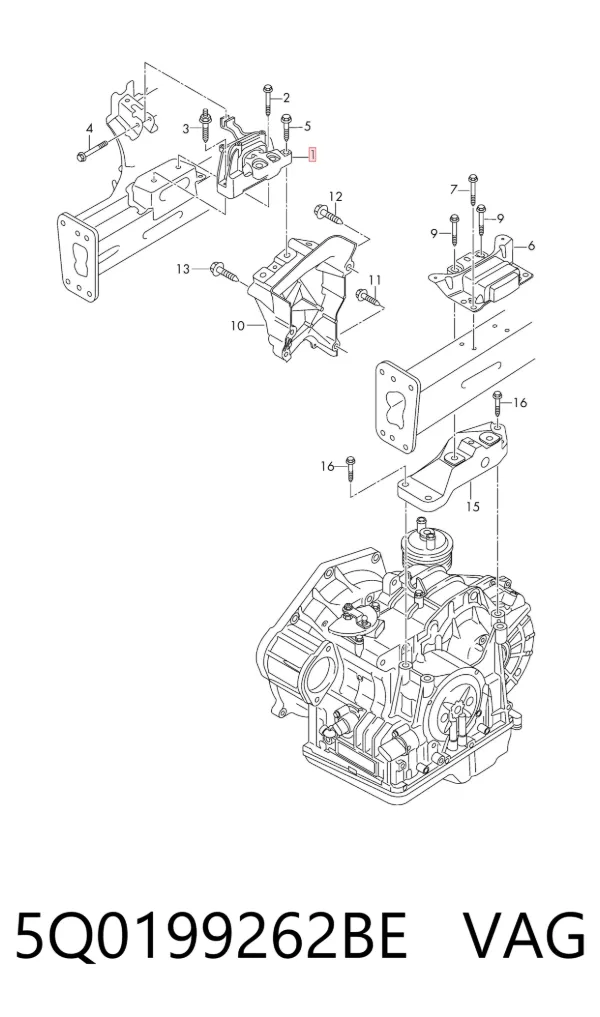 Soporte de motor derecho 5Q0199262BE VAG