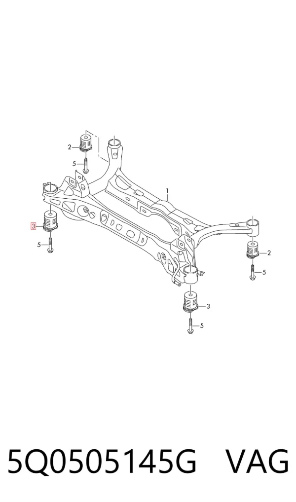 Silentblock trasero 5Q0505145G VAG