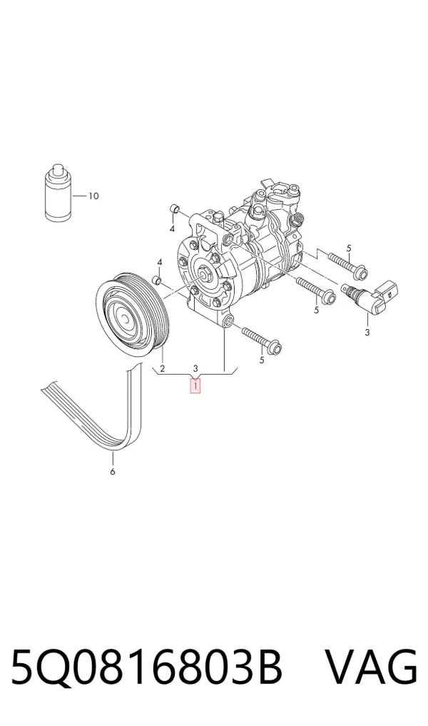 Compresor de aire acondicionado 5Q0816803B VAG