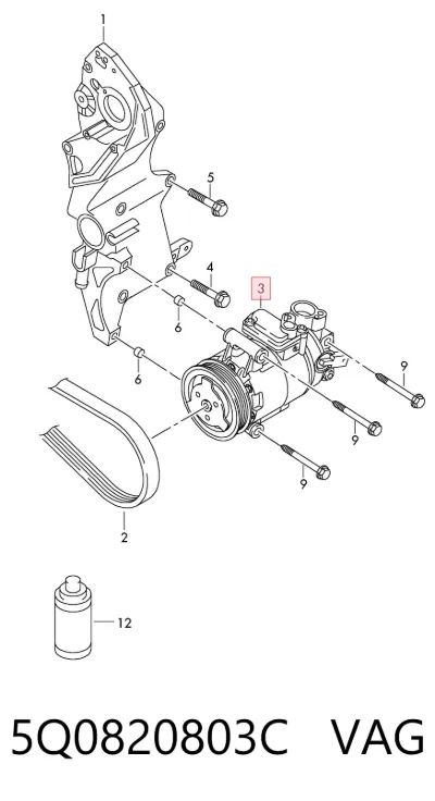 Compresor de aire acondicionado VAG 5Q0820803C