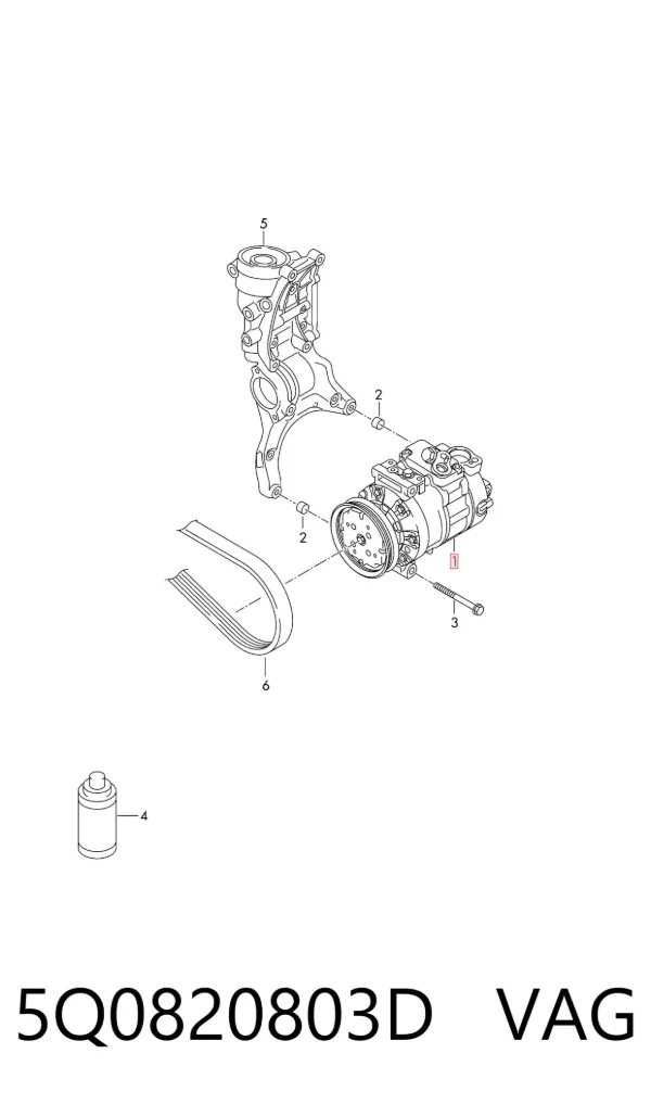 Compresor de aire acondicionado 5Q0820803D VAG