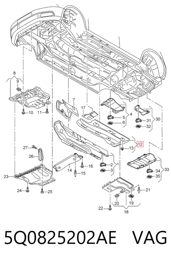 Protección inferior derecha 5Q0825202AE VAG