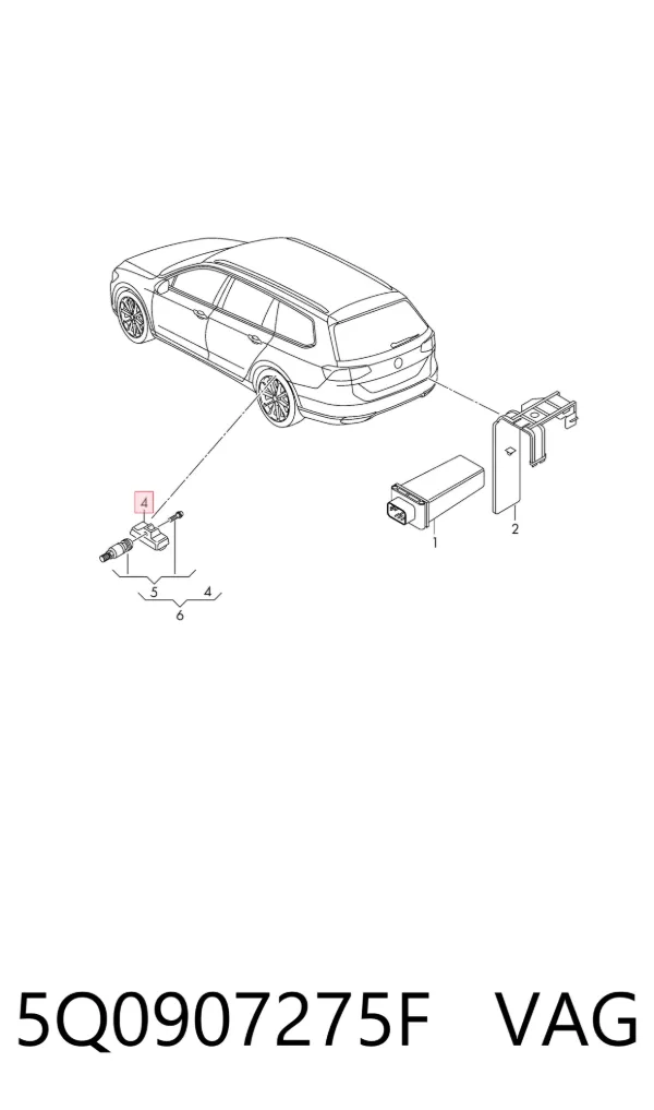 Sensor de presión de neumáticos 5Q0907275F VAG
