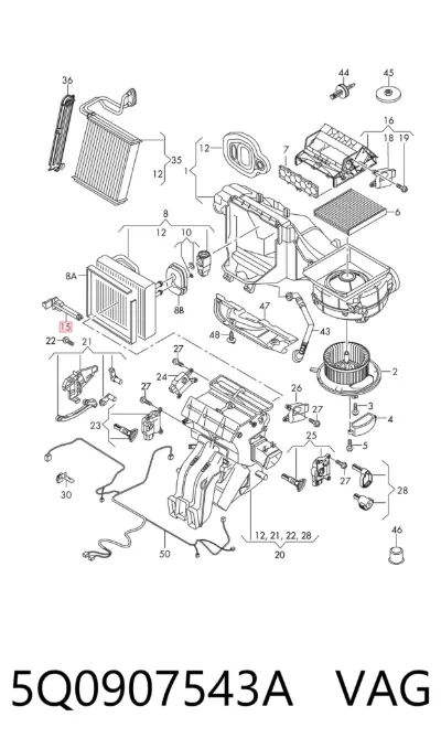 Sensor de temperatura del aire interior VAG 5Q0907543A