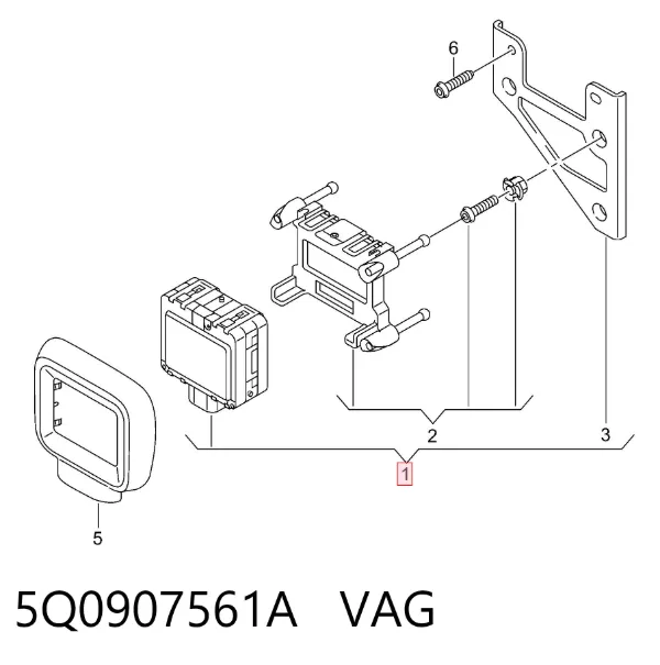 Sensor de distancia por radar 5Q0907561A VAG