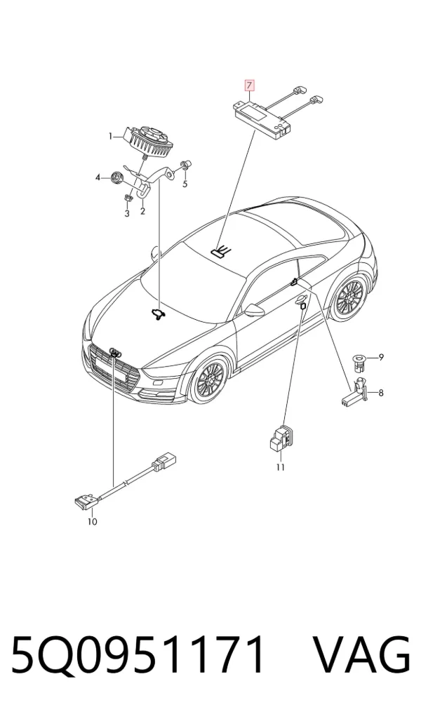 Sensor de movimiento en el habitáculo 5Q0951171 VAG