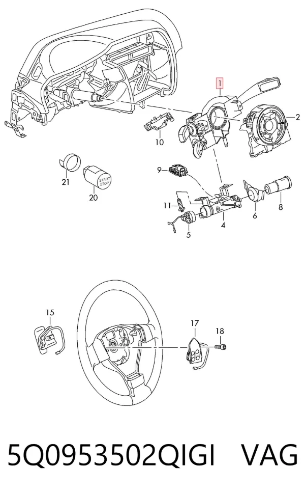 Anillo AIRBAG 5Q0953502QIGI VAG