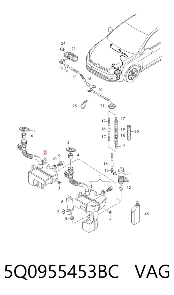 Depósito de limpiaparabrisas Seat ATECA KH7, KHP