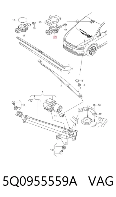 Sensor de lluvia VAG 5Q0955559A