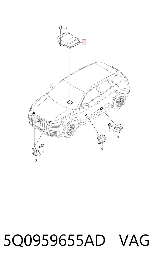 Módulo de control de airbag 5Q0959655AD VAG
