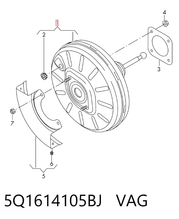 Servofreno 5Q1614105BJ VAG