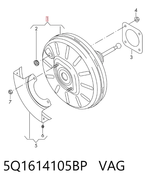 Servofreno 5Q1614105BP VAG