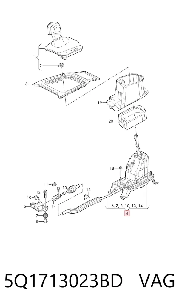 Palanca de cambios Audi Q2 GAB, GAG