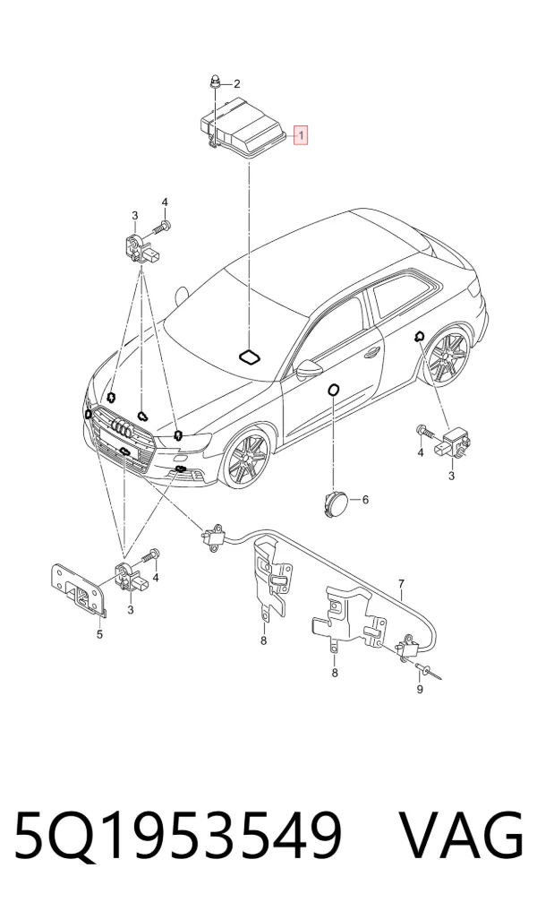 Módulo de control de airbag 5Q1953549 VAG