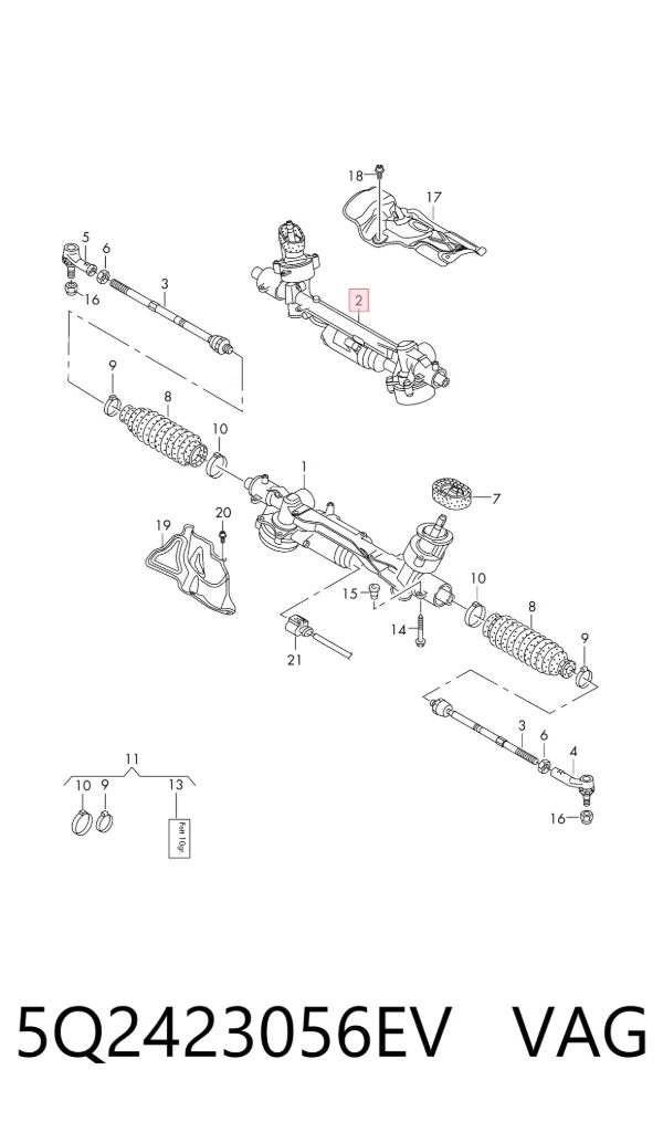 Cremallera de dirección Audi TT FV9, FVR