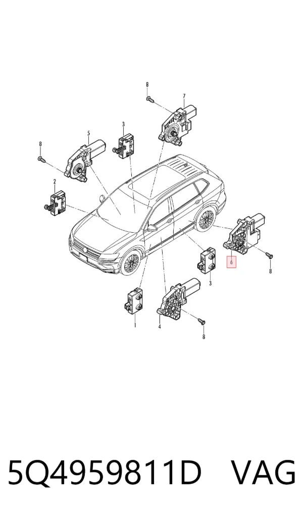 Motor del elevalunas de la puerta trasera izquierda 5Q4959811D VAG