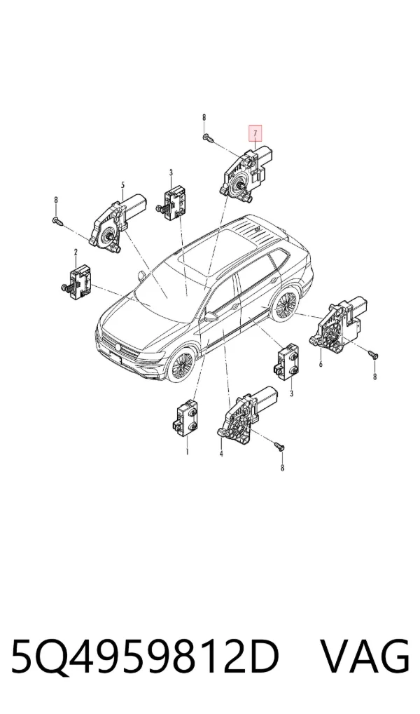 Motor del elevalunas de la puerta trasera derecha 5Q4959812D VAG
