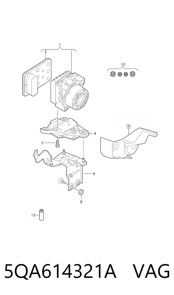 Módulo ABS 5QA614321A VAG
