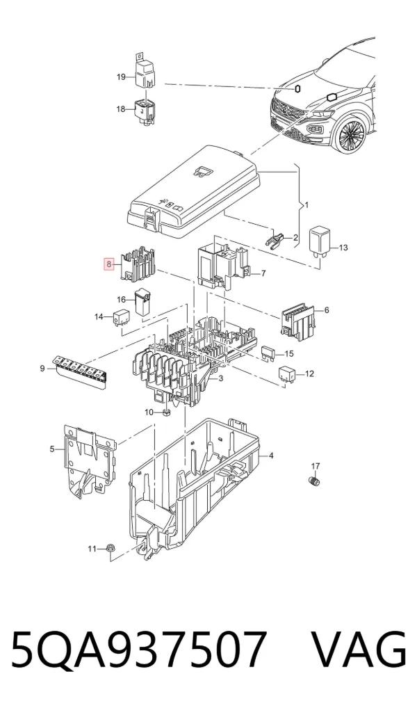 Caja de fusibles 5QA937507 VAG