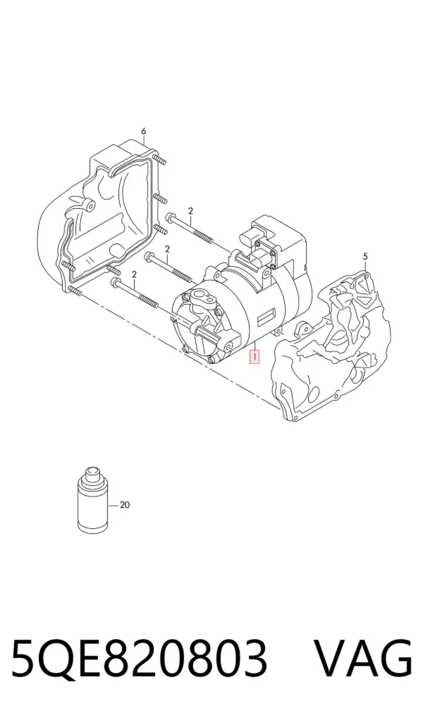Compresor de aire acondicionado 5QE820803 VAG