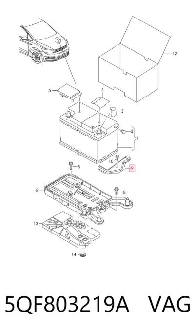 Soporte de batería VAG 5QF803219A