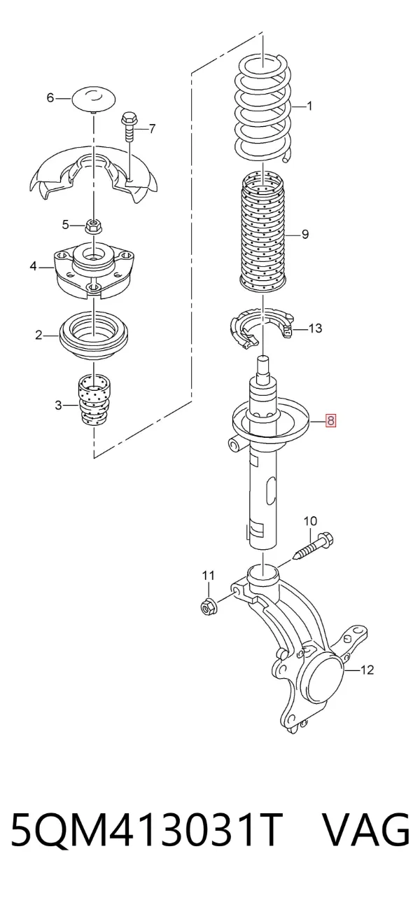 Amortiguador 5QM413031T VAG