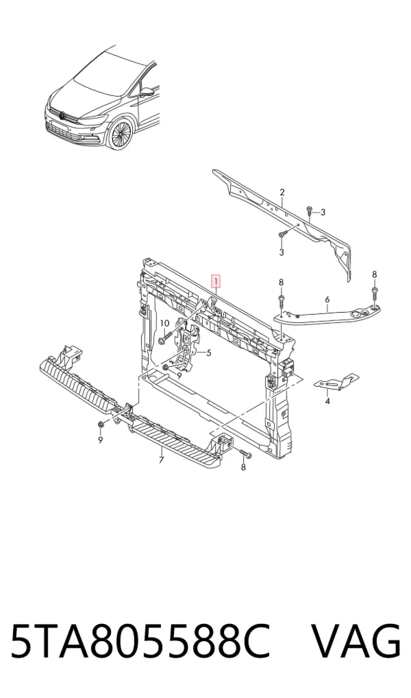 Soporte de radiador 5TA805588C VAG