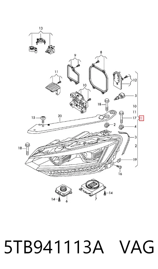 Faro izquierdo 5TB941113A VAG