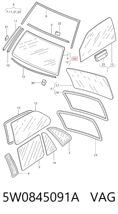 Parabrisas VAG 5W0845091A