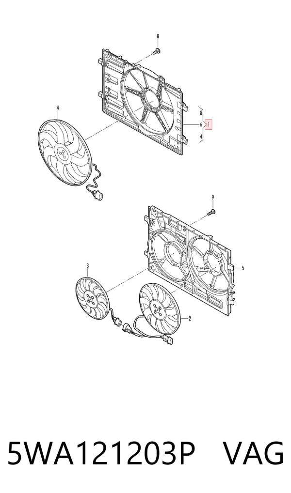 Ventilador de radiador 5WA121203P VAG