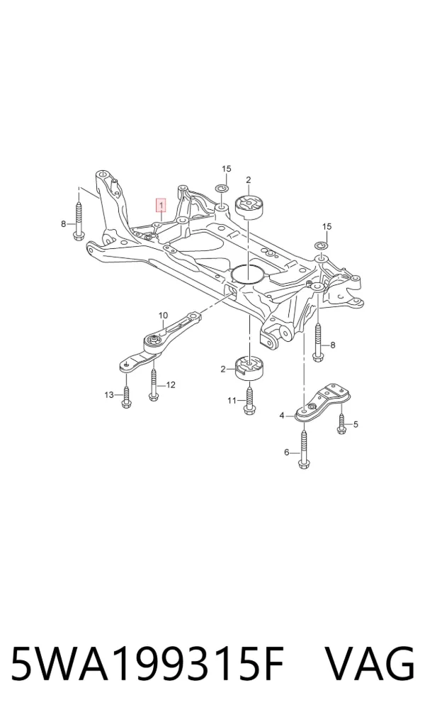Puente delantero 5WA199315F VAG