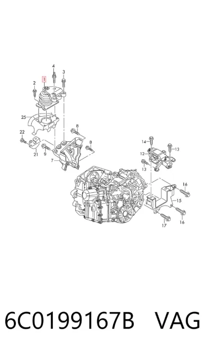 Soporte de motor derecho VAG 6C0199167B