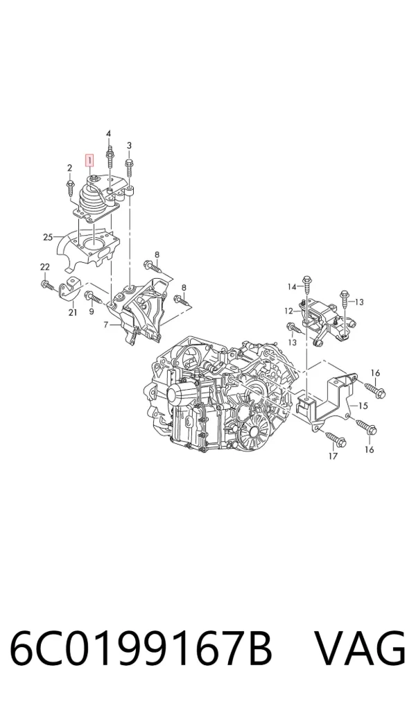 Soporte de motor derecho 6C0199167B VAG