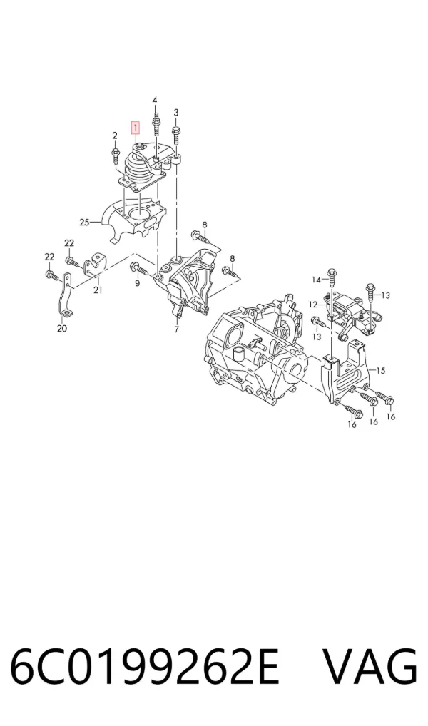 Soporte de motor derecho 6C0199262E VAG