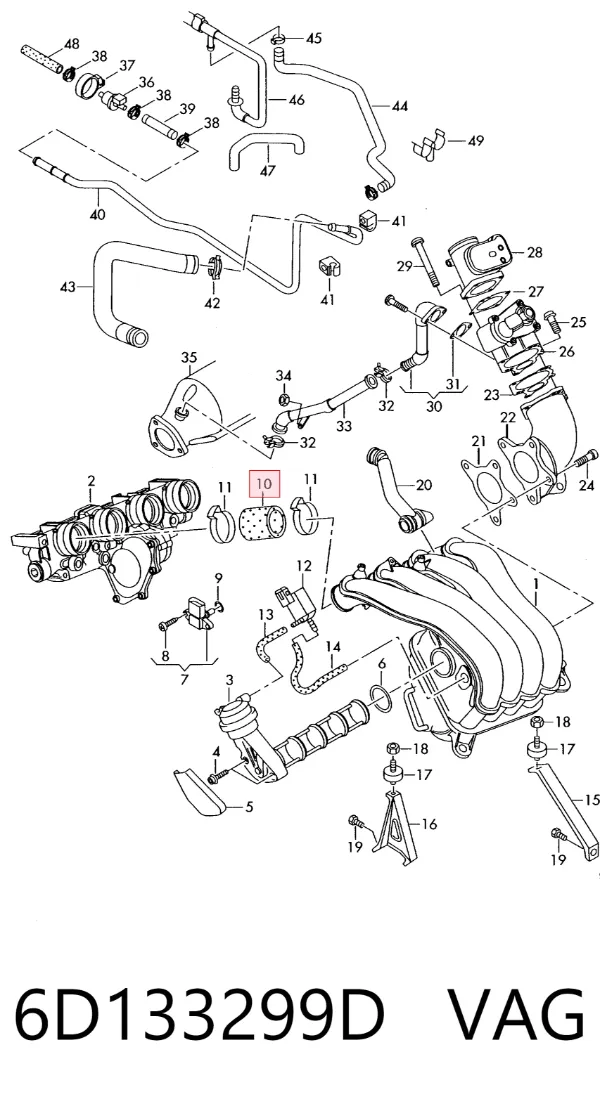 Tubo de aire 6D133299D VAG