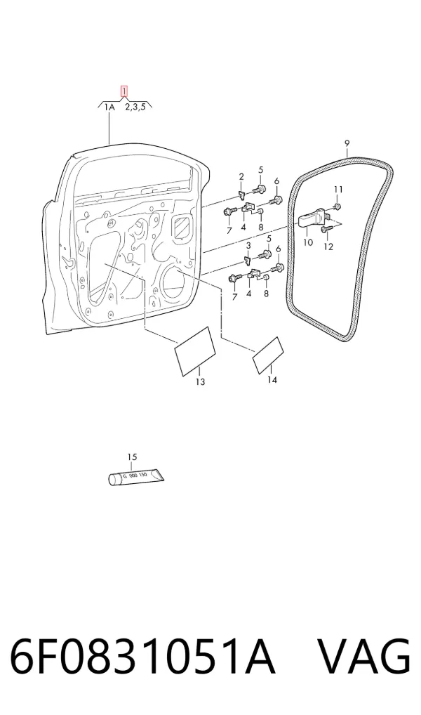 Puerta delantera izquierda 6F0831051A VAG