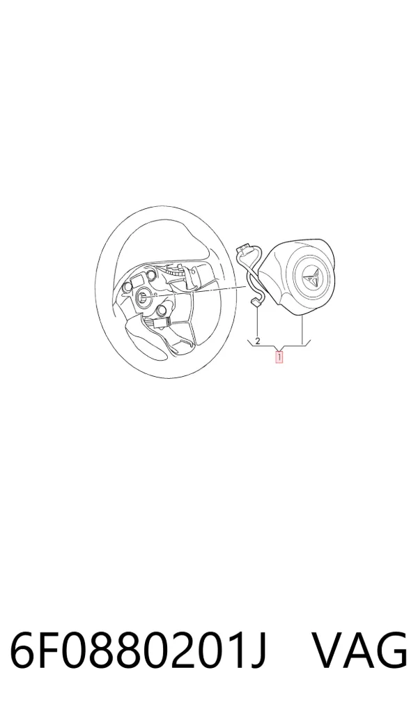 Airbag de volante 6F0880201J VAG