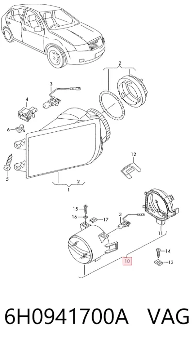Faro antiniebla derecho VAG 6H0941700A