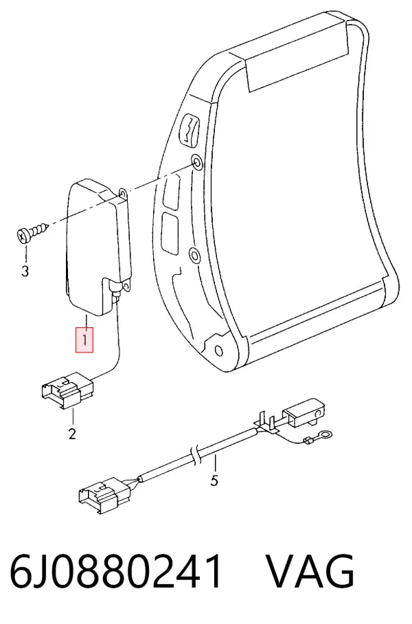 Airbag de respaldo del asiento izquierdo 6J0880241 VAG