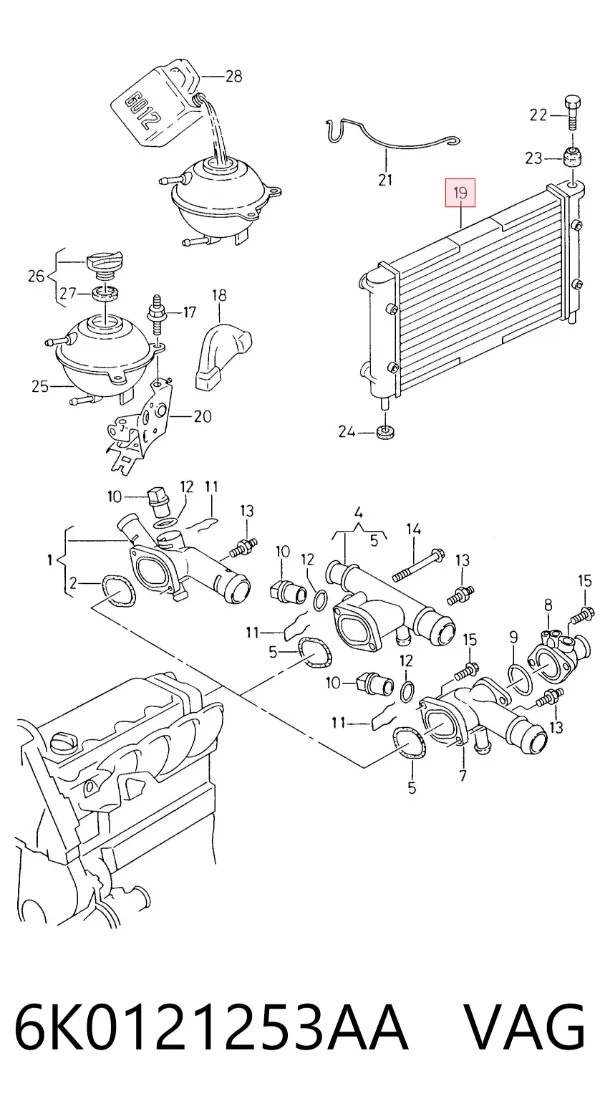 Radiador 6K0121253AA VAG